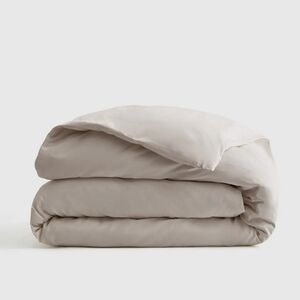 Quince Organic Cotton Light Gray Sateen Duvet Cover! Queen! (38)